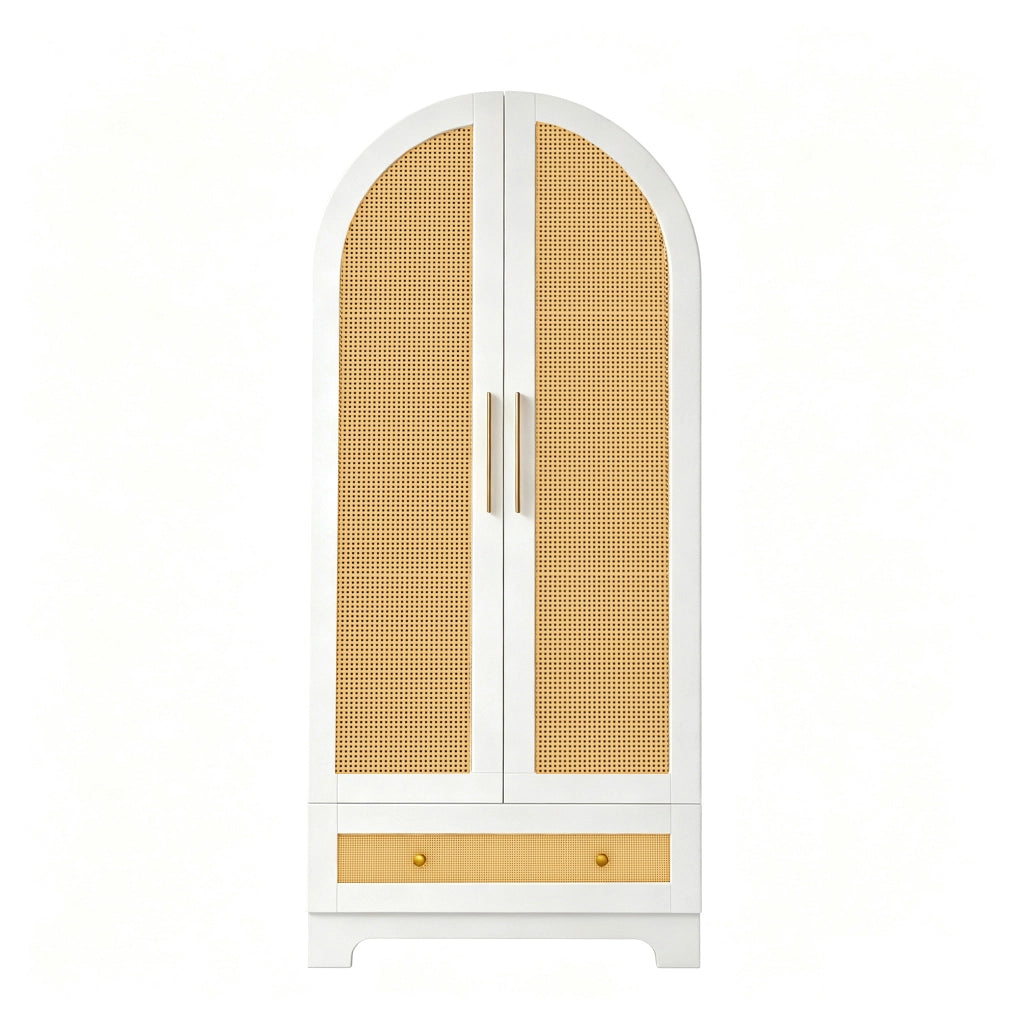 ARMADIO a 2 ante con 2 cassetti e vano interno 70x55x170 cm bianco