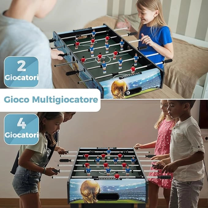 Mini Calcio Balilla, Calcetto con Segnapunti e Gambe Rimovibili, Gioco da Sala Giochi Salvaspazio per Sala Giochi Feste, 94x51x68,5 cm