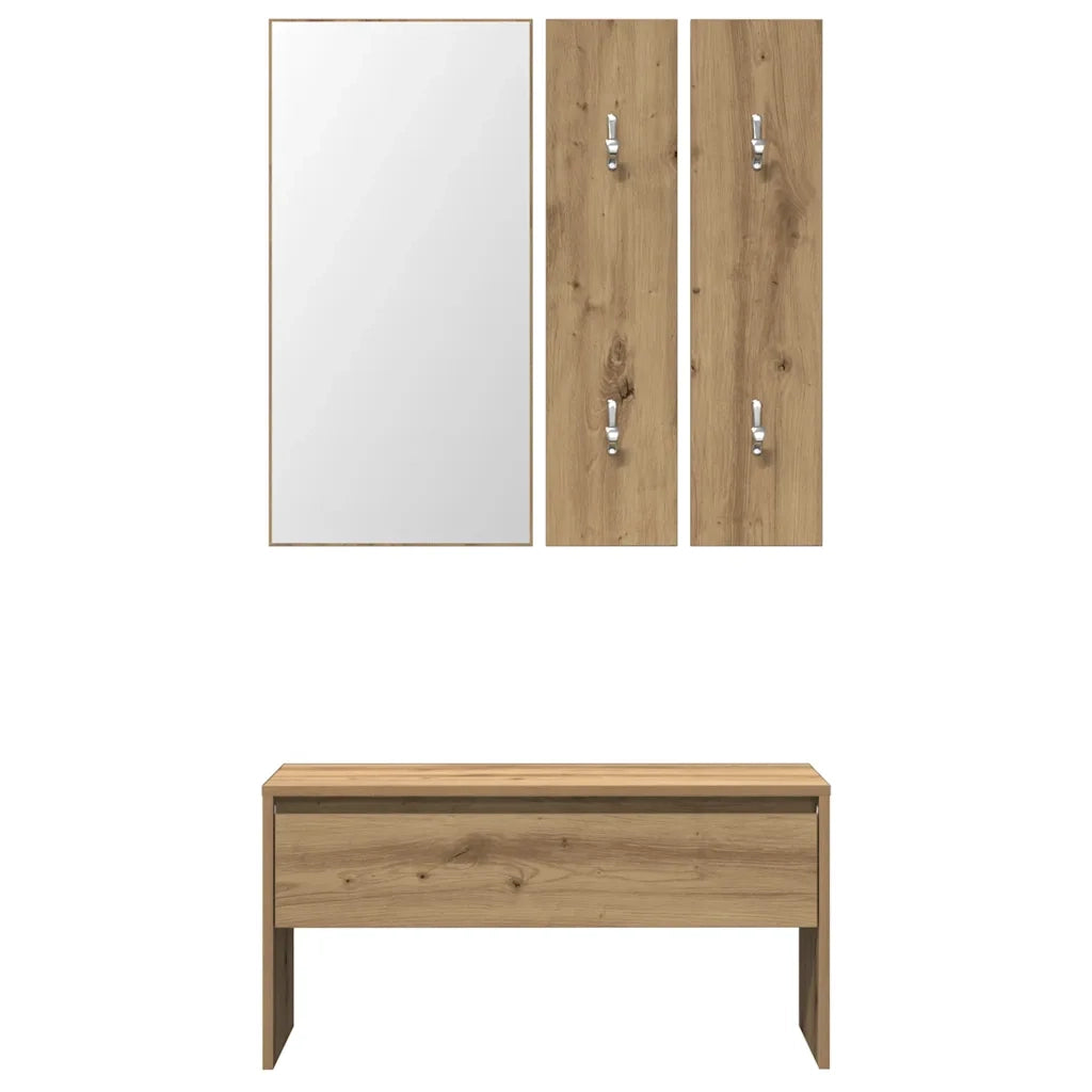 Set di Mobili da Corridoio Rovere Artigianale Legno Multistrato