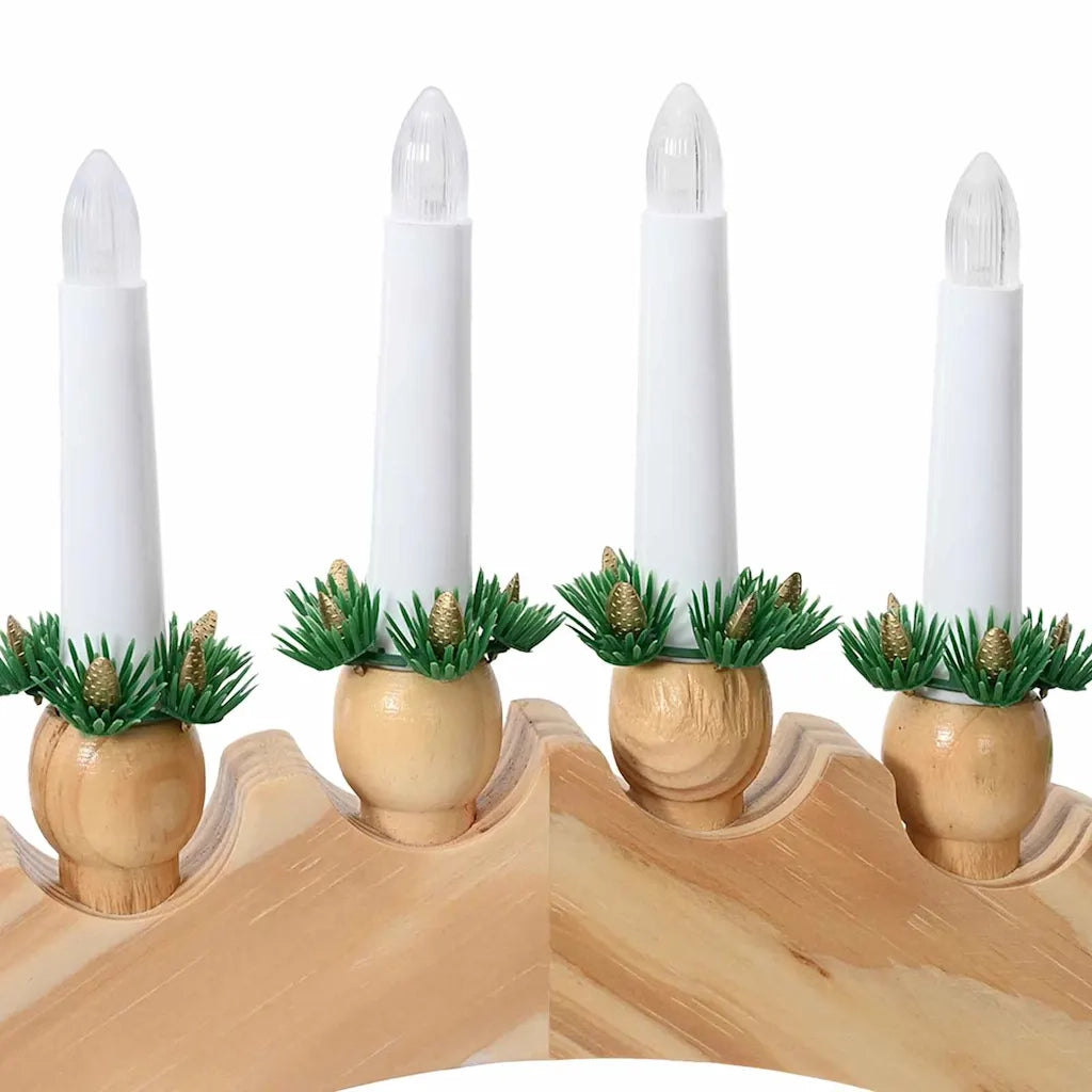 Arco di Candele di Natale con 10 Candele LED 3 pcs Marrone 42019708