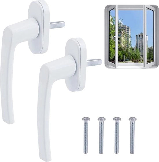 2 pezzi di supporto per finestra in alluminio con maniglia a 45° (28,5 x 151 x 56 mm) lunghezza di inserimento 35mm design per infissi finestre e porte da terrazzo e balconi