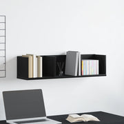 Mensola a Muro per CD  Rovere Nero 75x18x18 cm in Legno Ingegnerizzato