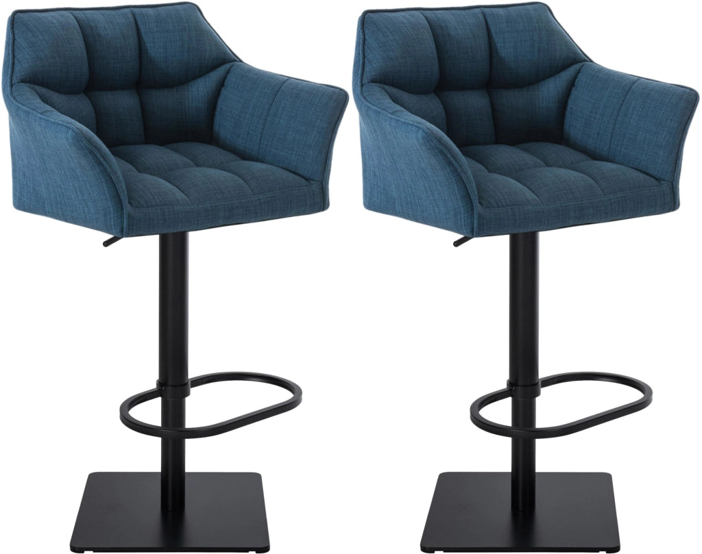 Set 2 sgabelli bar tessuto Damaso nero 2