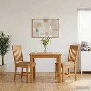 Sedia da pranzo 2 pcs Legno di Quercia Massello Beige 42039156