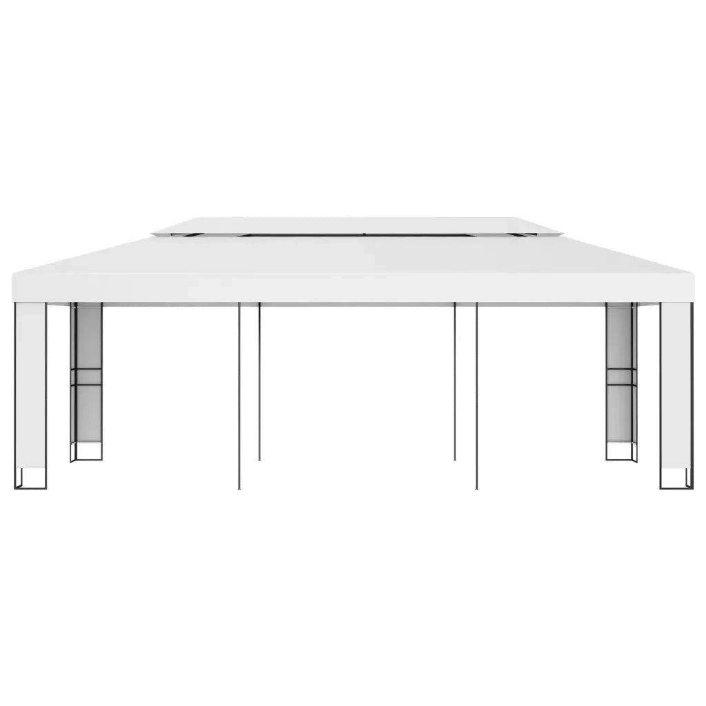Gazebo con Tetto Doppio 3x6 m Bianco 47951