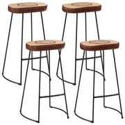 vidaXL Set Bar 5pz Legno Massello Mango Grezzo e Metallo