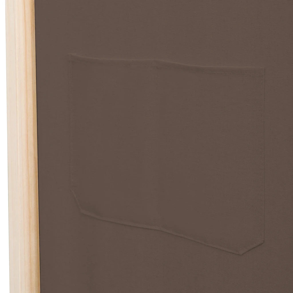 Divisorio a 6 Pannelli Marrone 240x170x4 cm in Tessuto 248182