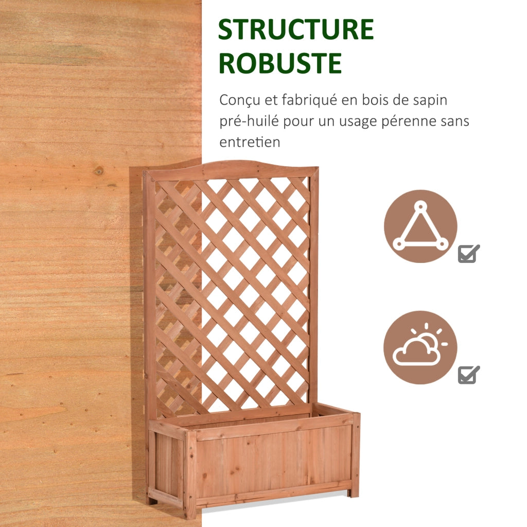 Fioriera con Griglia ¨C zephmum ¨C Legno di Pino, 70x28x117 cm