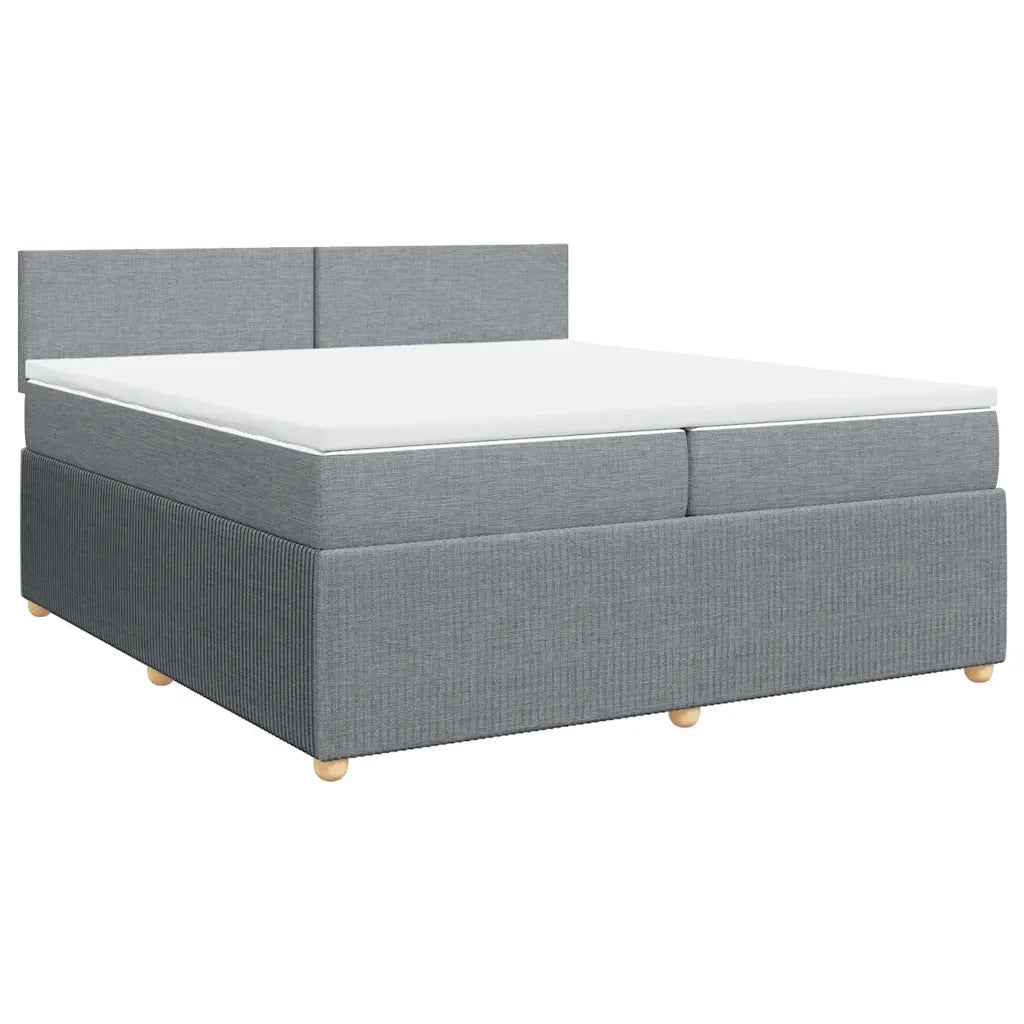 Giroletto a Molle con Materasso Grigio Chiaro 200x200cm Tessuto 3289856