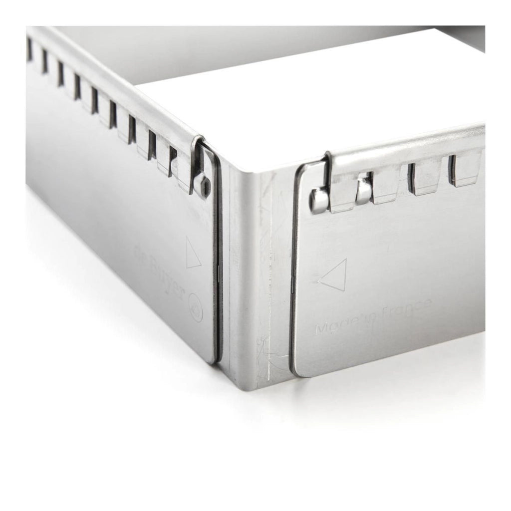 De Buyer 3013.30 Forno Pasticcere Regolabile in Acciaio Inox da 30x30 cm a 57x57 cm Altezza 5.3 cm colore Acciaio Inox