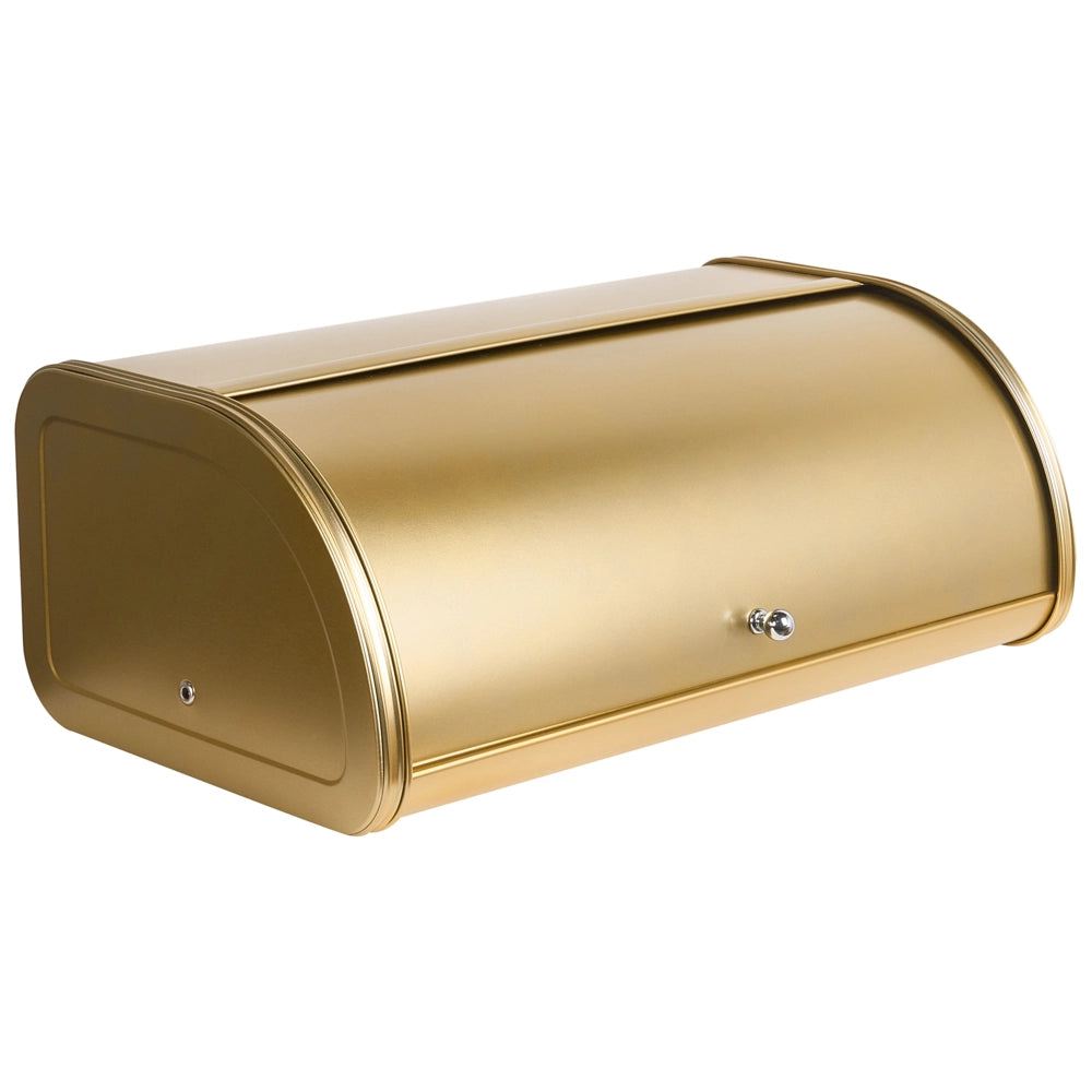Contenitore per il pane in acciaio inossidabile dorato 45 x 26 x 17 cm Decorativo con coperchio a rotolo Cucina moderna