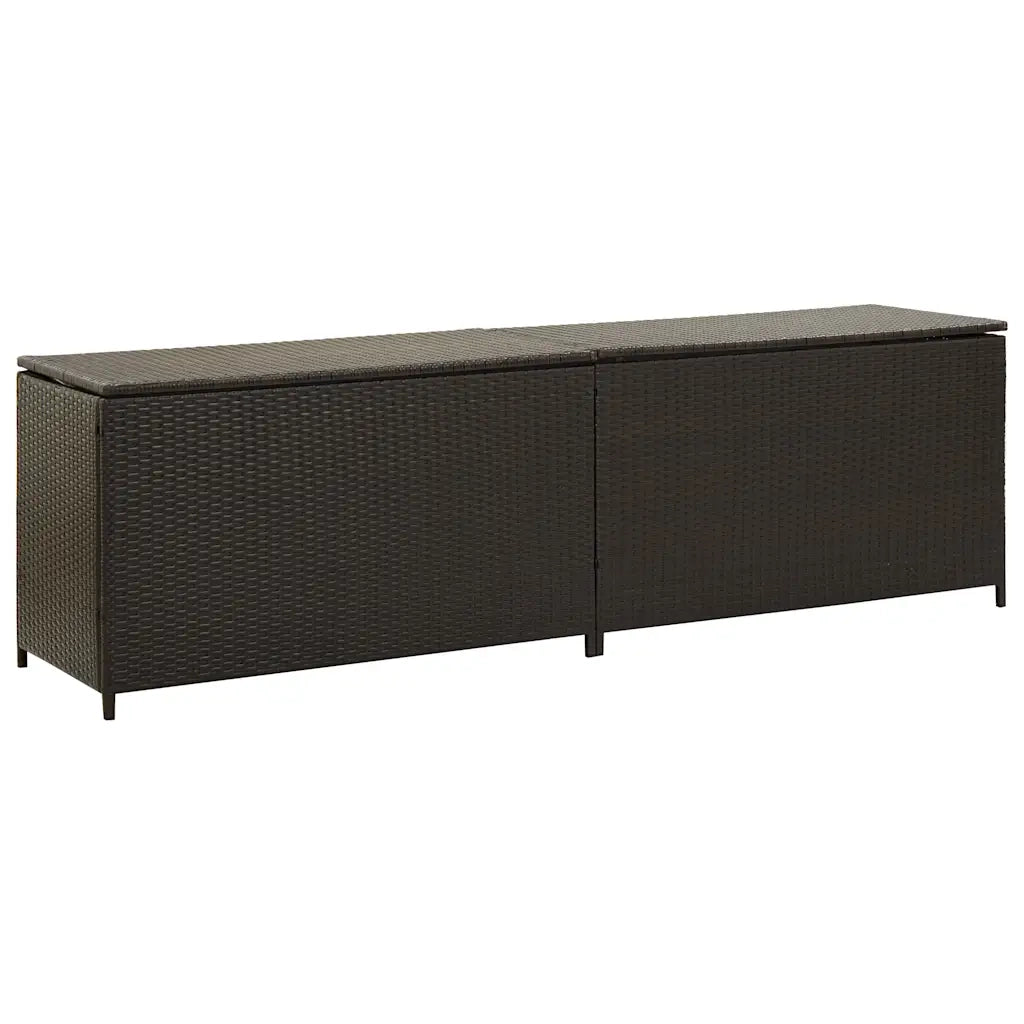 Baule da Giardino in Polyrattan 200x50x60 cm Marrone CFW4831277