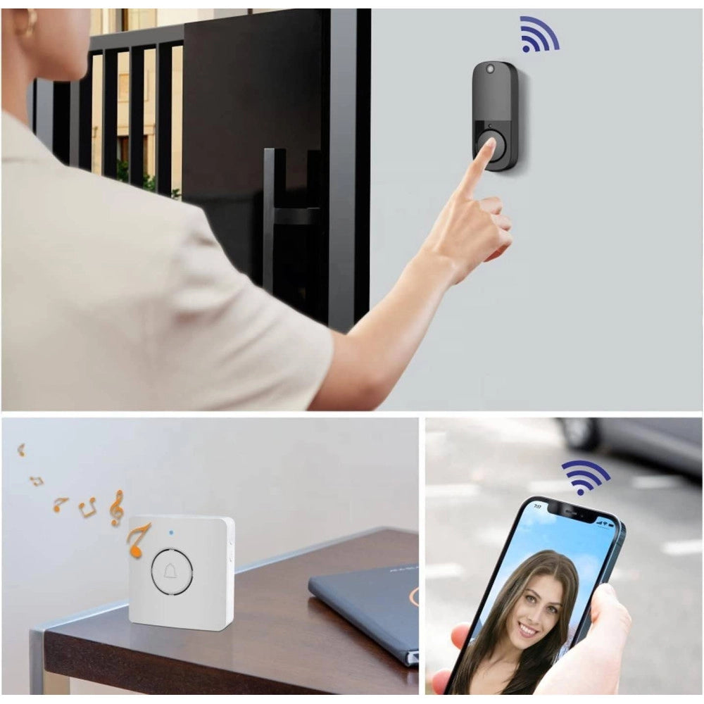 Trade Shop - Videocitofono Ip Senza Fili Wifi Campanello Smart Sensore Di Movimento Ip10a -