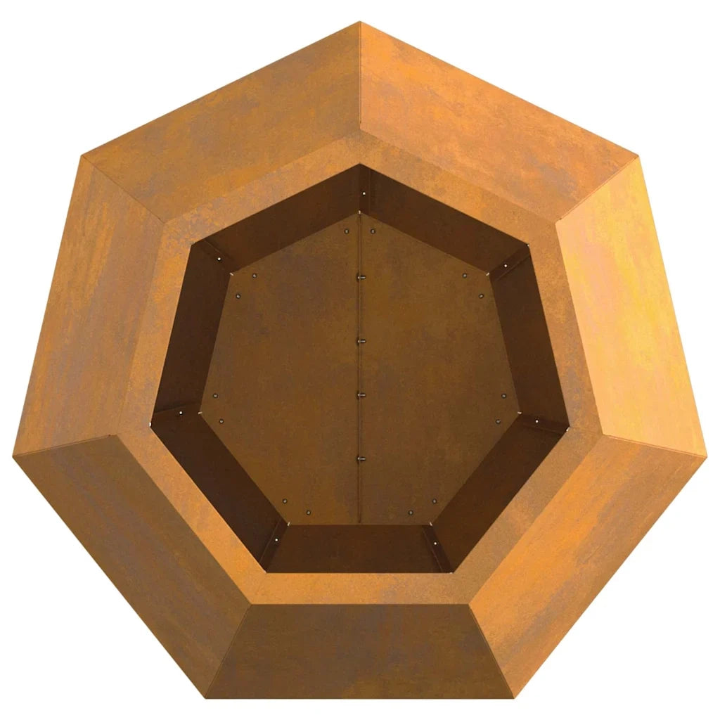 Fioriera rettangolare da esterno dal design moderno 50 x 50 x 40 cm in acciaio arrugginito codice 02_0053130.