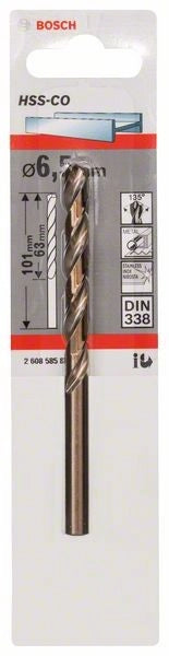 2608585856 - Punte per metallo HSS-Co, DIN 338 6,5 x 63 x 101 mm