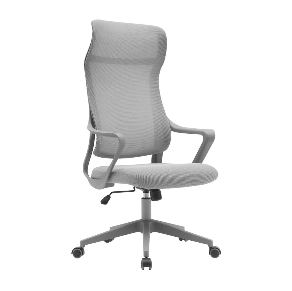 Sedia studio Hispanohogar altezza regolabile in tessuto gris 127x67x69