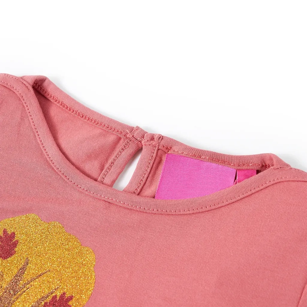 Maglietta da Bambina a Maniche Lunghe Rosa Antico 128 13812