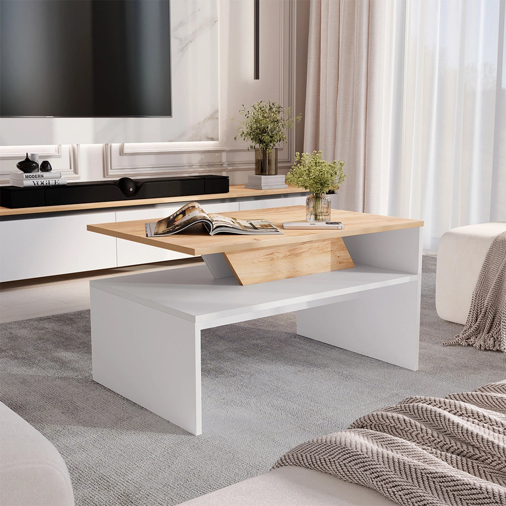 Vicco Tavolino da salotto Bianco/Artisan 80 x 52.6 cm