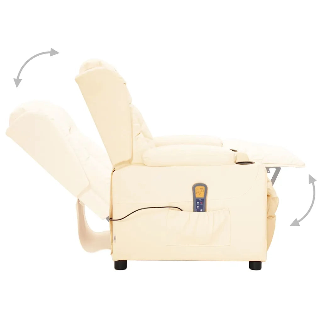 Poltrona Massaggiante Crema in Similpelle 339078