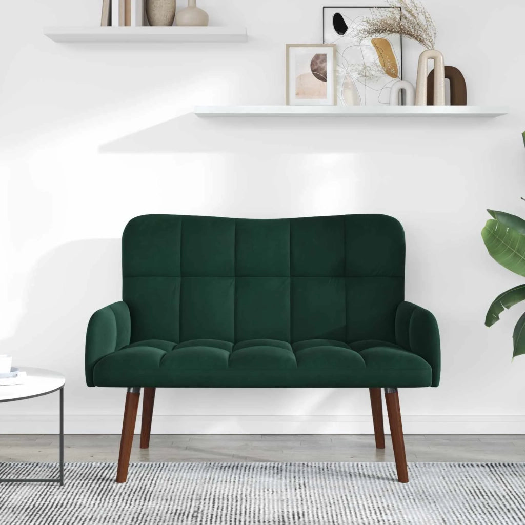 Sofa a Due Posti Verde Scuro 115 x 61 x 87 cm Velluto