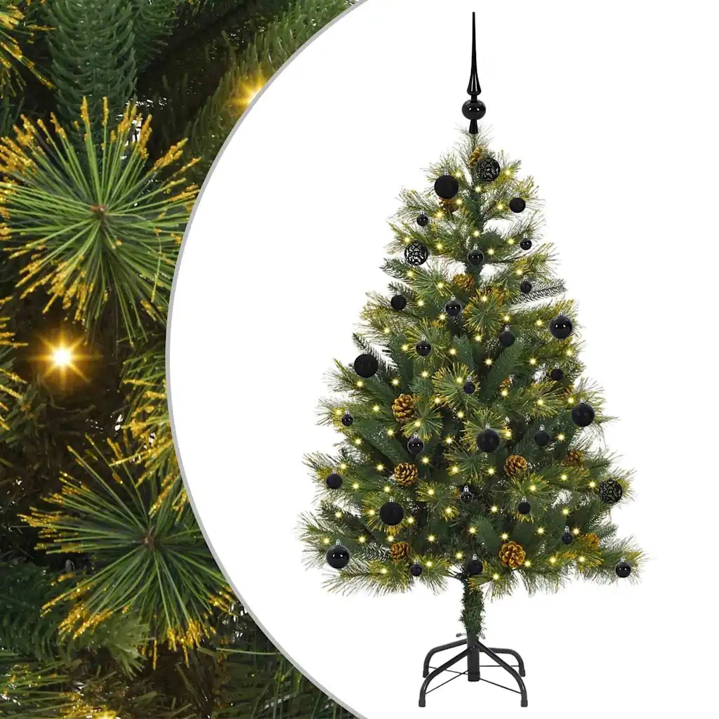 Albero di Natale artificiale pieghevole con coni Verde 150 cm 3395081