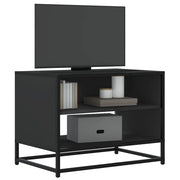 Mobile Porta TV Nero 61x40x46 cm in Truciolato e Metallo 848879