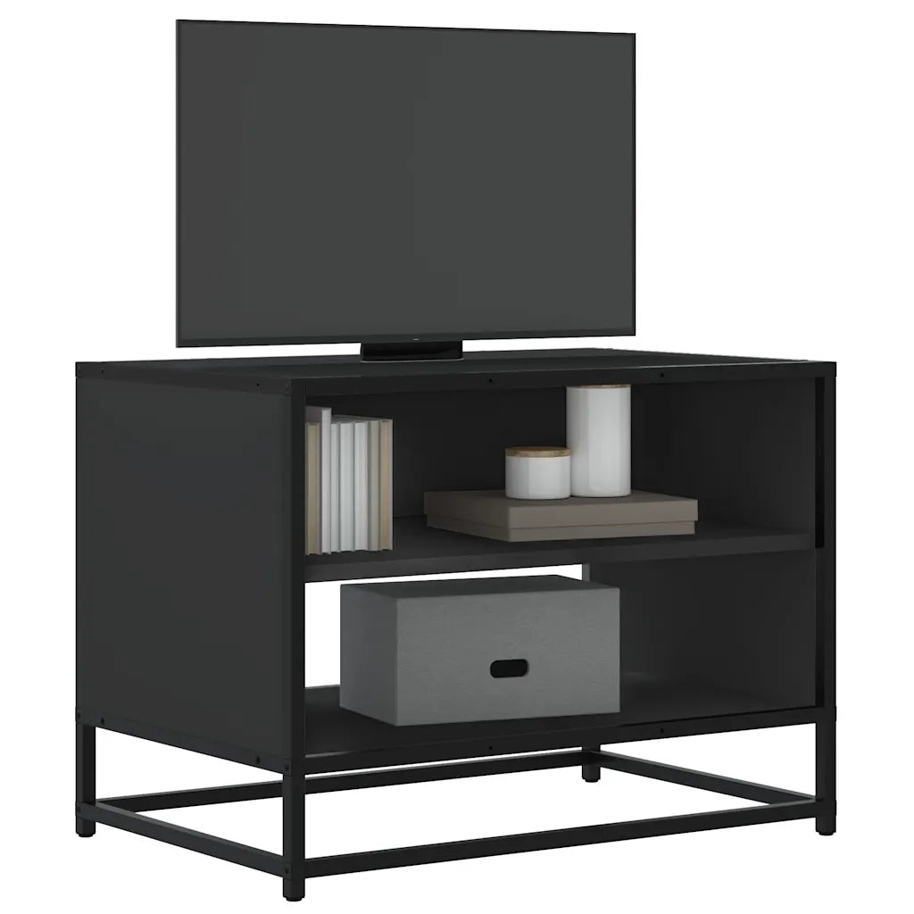 Mobile Porta TV Nero 61x40x46 cm in Truciolato e Metallo 848879