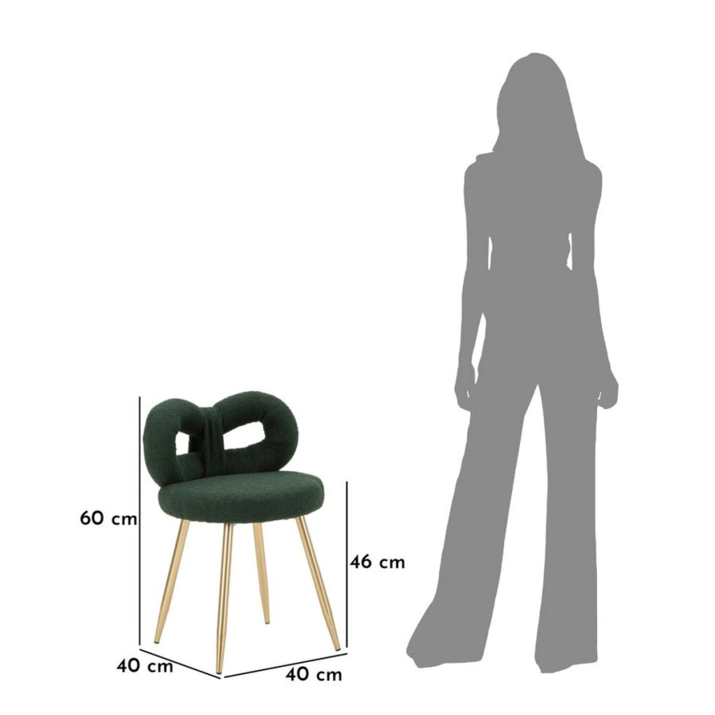 Sedia Fiocco 2, Verde, MDF, 40x40x67 cm