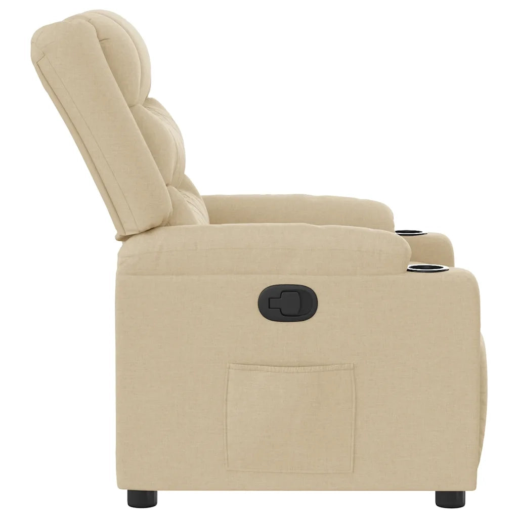Poltrona Reclinabile in Tessuto Crema 4019927
