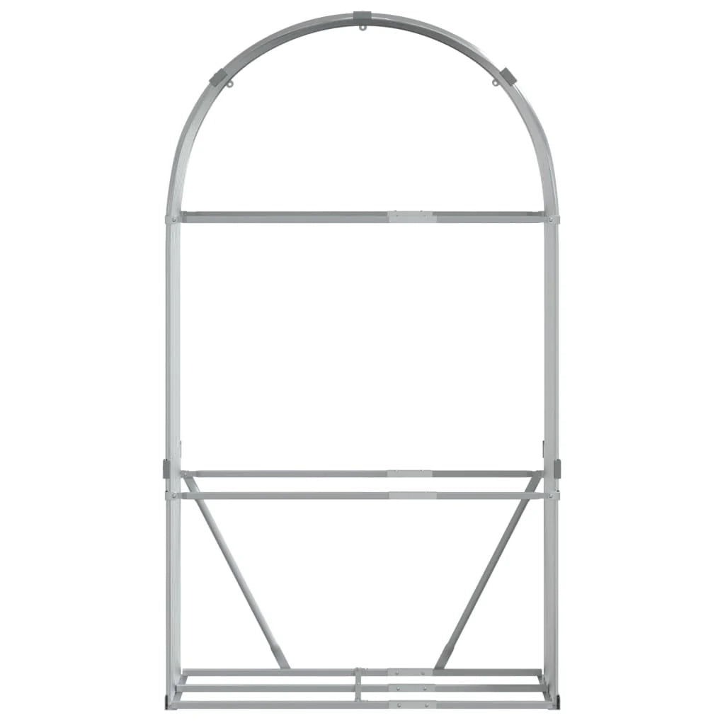Portalegna argento 120 x 45 x 210 cm acciaio zincato Argento 02_0043791