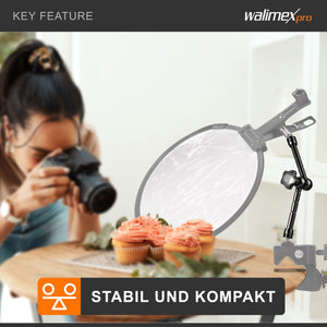 Walimex Pro Swivel Arm Magic 28 Braccio articolato - 280 x 70 x 39 mm - max 2 kg - collegamento 2x 1/4" - Supporto per reflex stativi video rig dolly