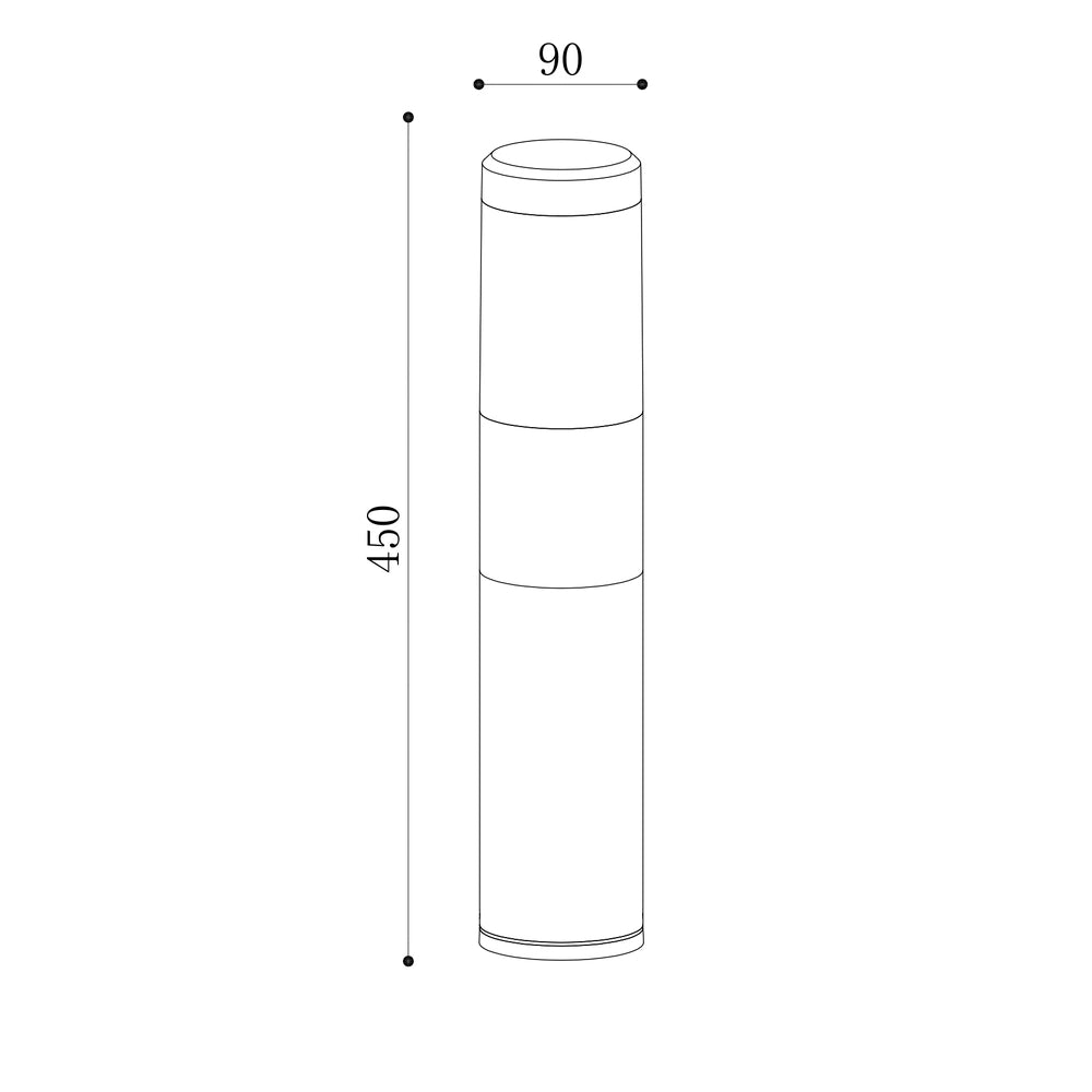 Lampione Per Esterno Moderno Alluminio Nero Luce 8W Ip54
