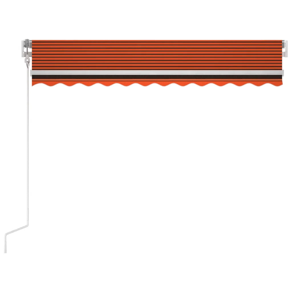 Tenda Automatica Sensore Vento e LED 350x250 cm Arancio Marrone 3068895