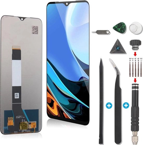 Display per Xiaomi Poco M3 / Redmi 9T schermo LCD - sostituzione con strumenti - nero .