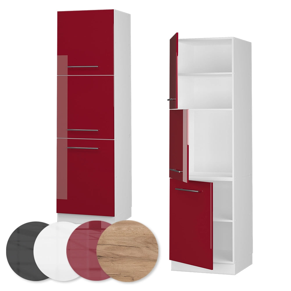 Vicco Mobile per forno da incasso Rosso bordeaux lucido 60 cm