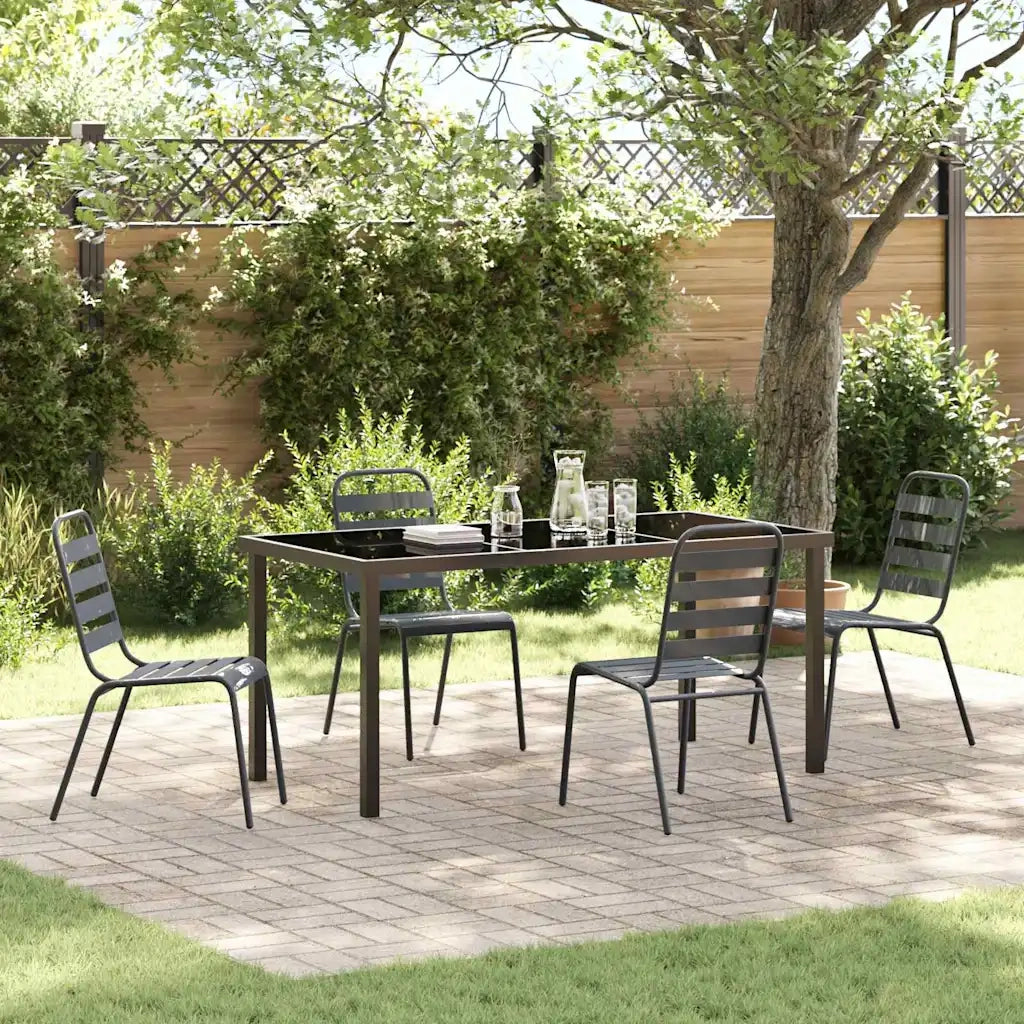Set da Pranzo per Giardino 5 pcs Antracite