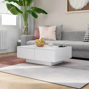 Tavolino da Salotto-Tavolino da soggiorno-Tavolo Bianco 90x60x31 cm in Legno Multistrato