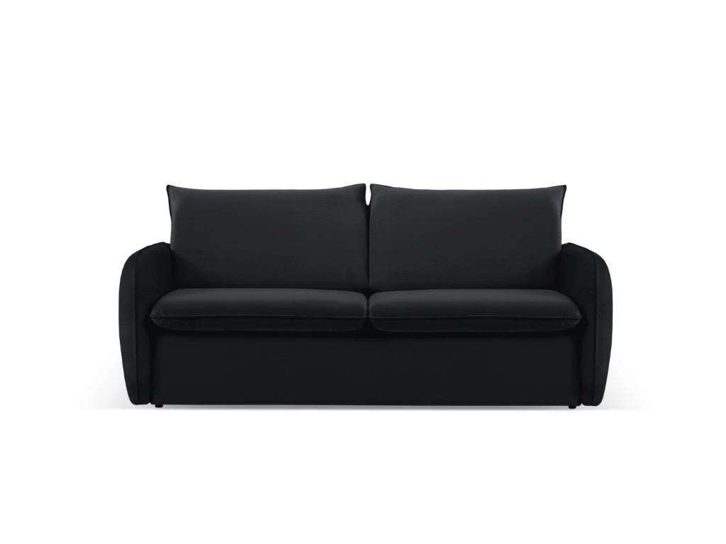 Cosmopolitan Design - Divano convertibile "Vienna" 2 posti in velluto nero 