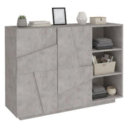 Mobile da ingresso a 2 ante e scaffali Acab, Made in Italy, Entratina moderna, Credenza per atrio, cm 121x38h86, Grigio Ardesia