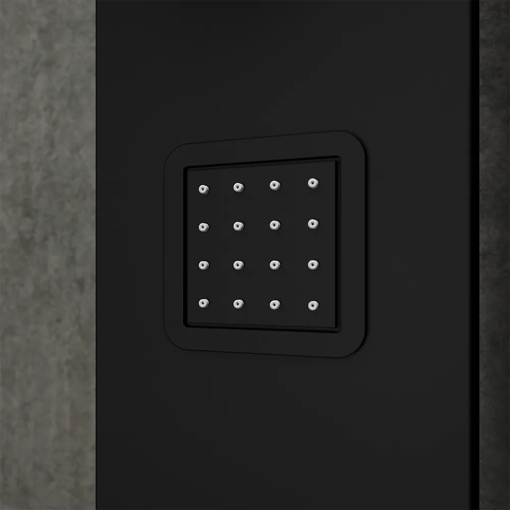 Pannello doccia 113x14cm in acciaio nero opaco a 3 funzioni con doccino e flessibile | Jog