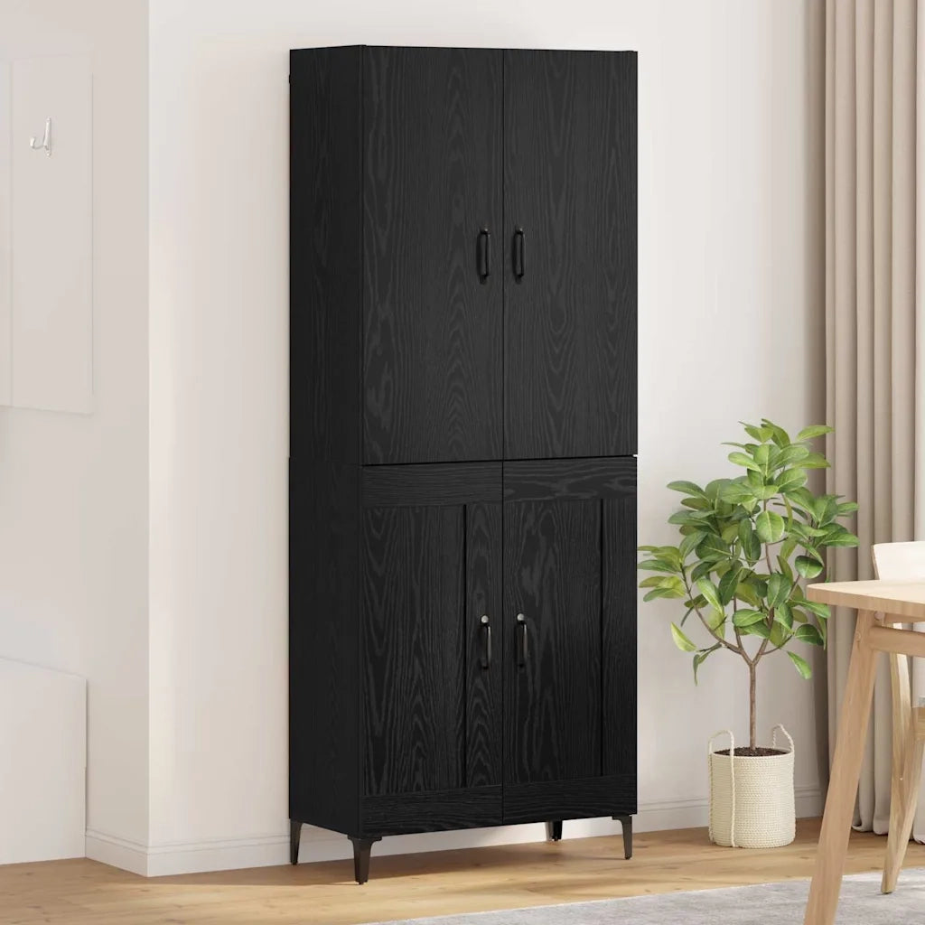 Credenza Rovere Nero 69,5 x 34 x 180 cm Legno ingegnerizzato 3403588