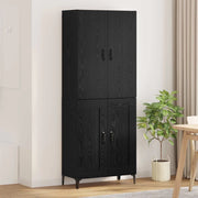 Credenza Rovere Nero 69,5 x 34 x 180 cm Legno ingegnerizzato 3403588