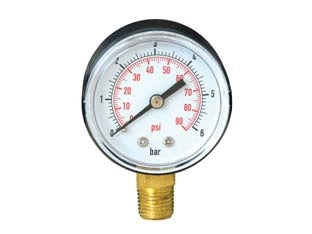MANOMETRO PER POMPE CON ATTACCO RADIALE VERTICALE  DN ø mm.55 attacco radiale raccordo M 1/4