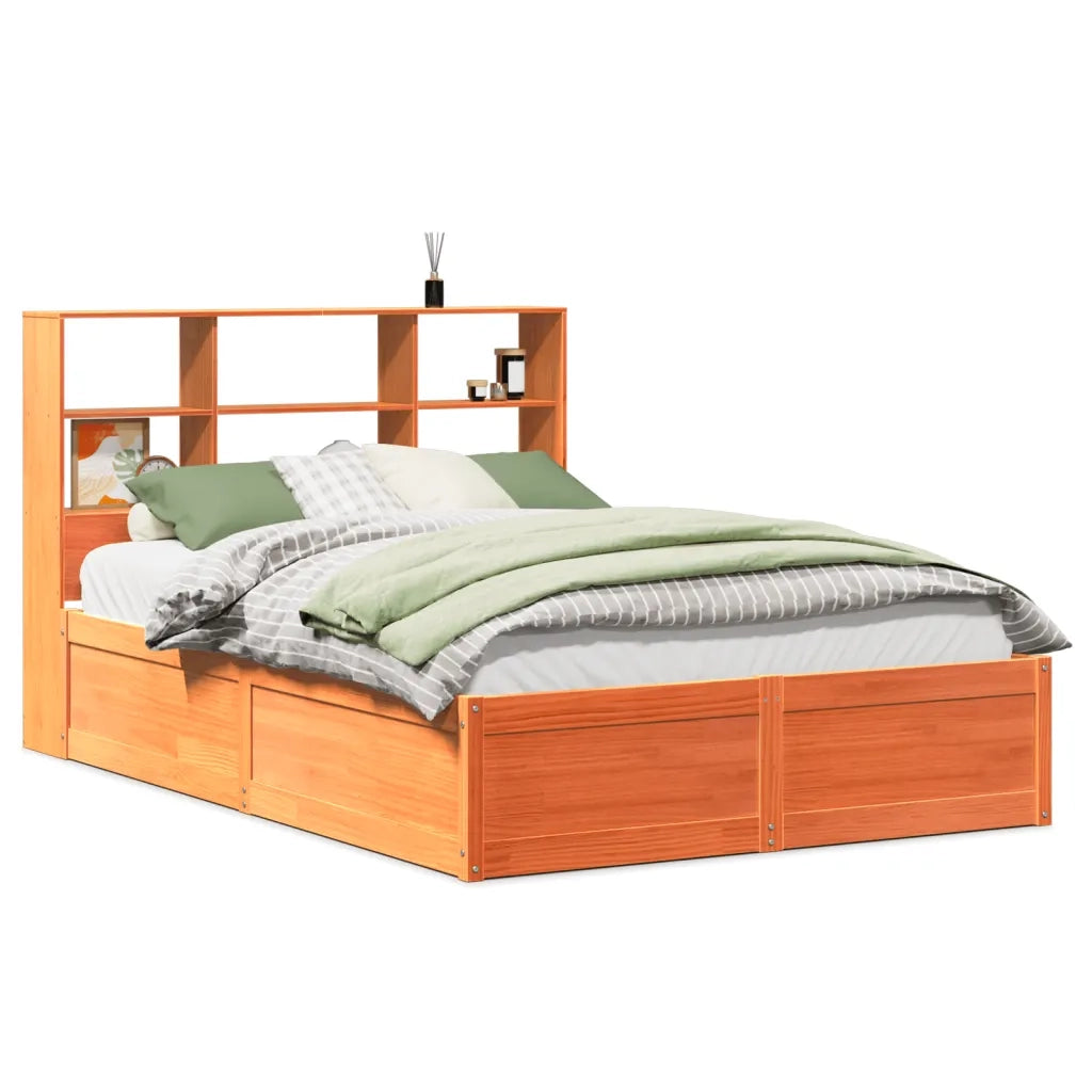 Giroletto senza Materasso Marrone Cera 150x200 cm Legno di Pino