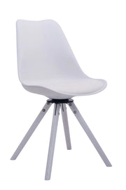 Sedia design Troyes Girevole Similpelle Rotondo bianco,bianco