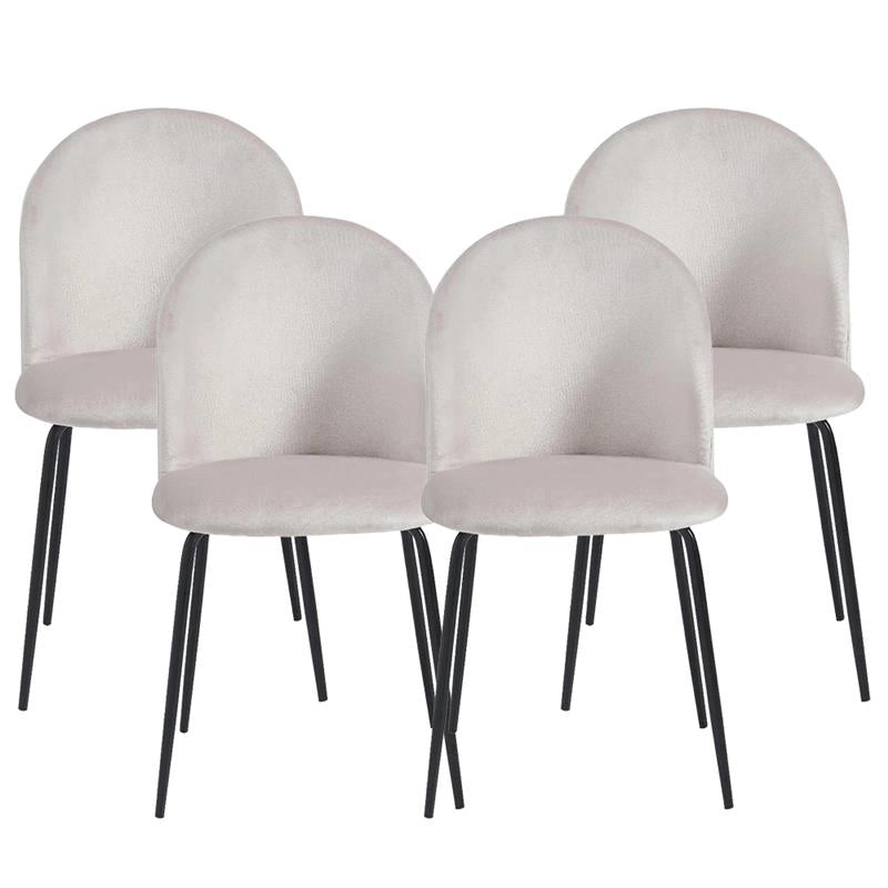 SET 4 SEDIE BONNIE CON SEDUTA IN VELLUTO BEIGE STRUTTURA IN METALLO NERO DIMENSIONI 45X55X82 CM