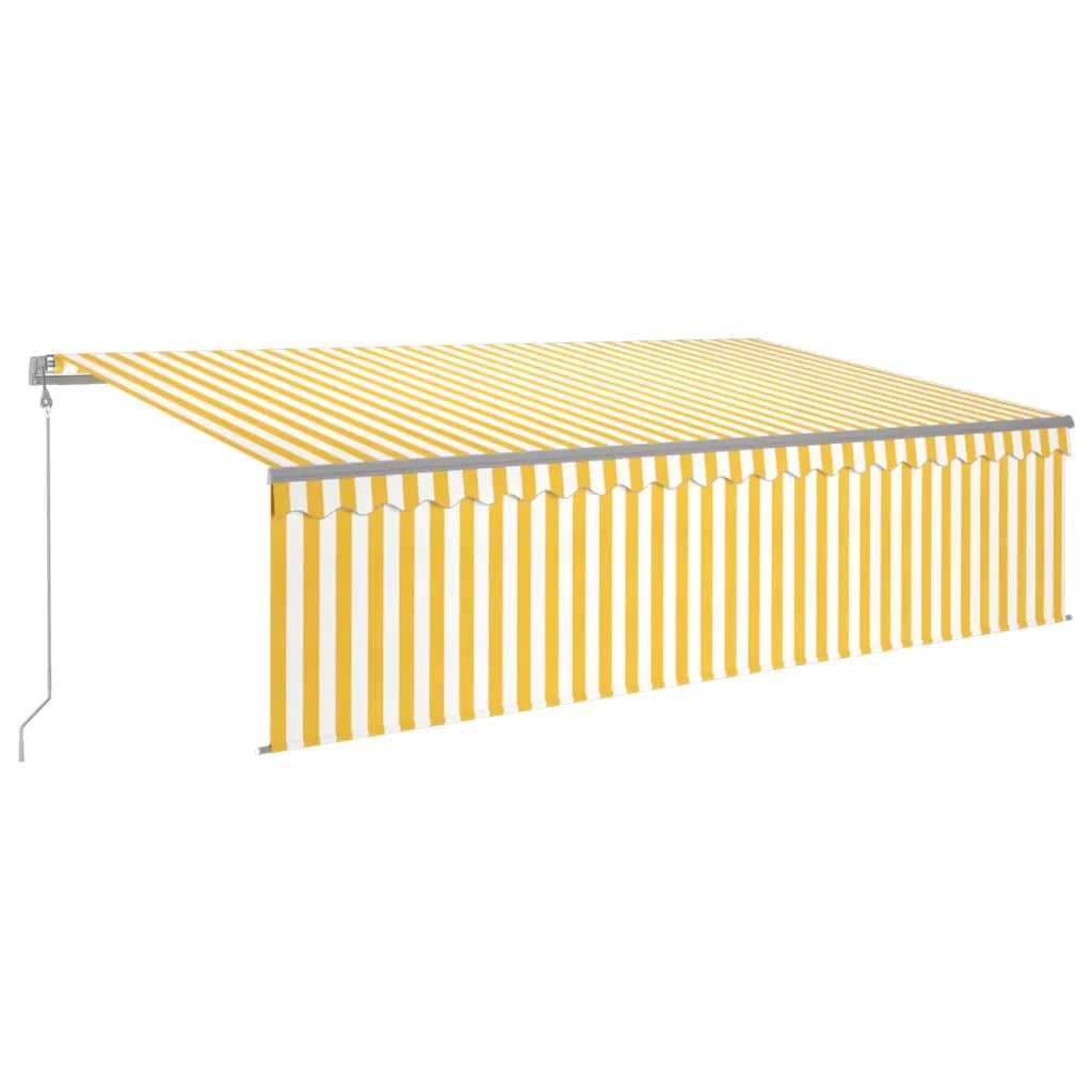 Tenda Retrattile Automatica con Parasole 5x3m Gialla Bianca 3069468