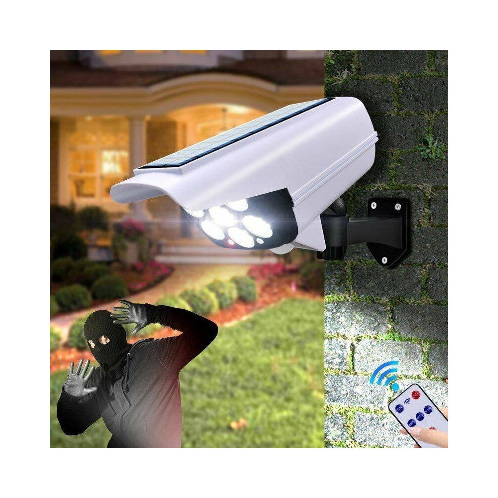 Trade Shop - Telecamera Finta Pannello Solare Con Sensore Di Movimento 77 Led Faretto Luce -