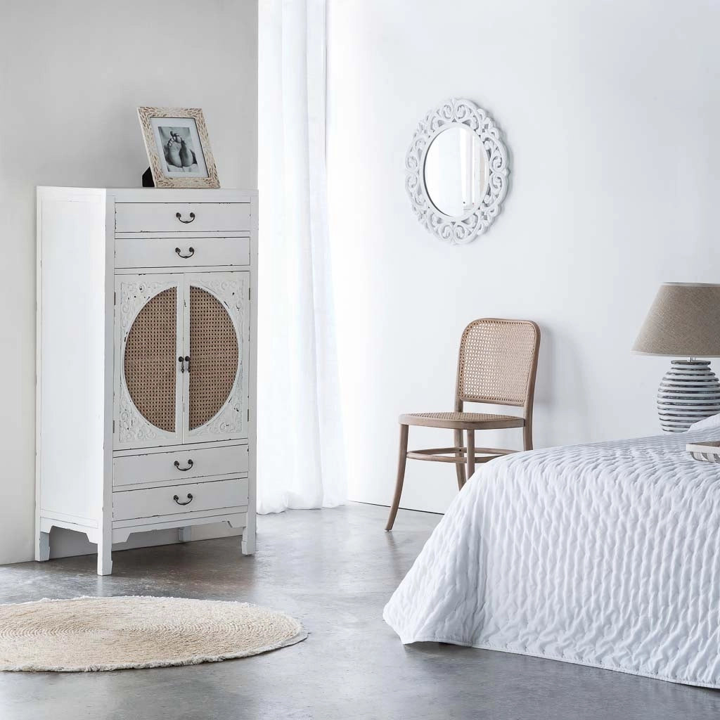 Armadio in legno bianco 70x40x135h