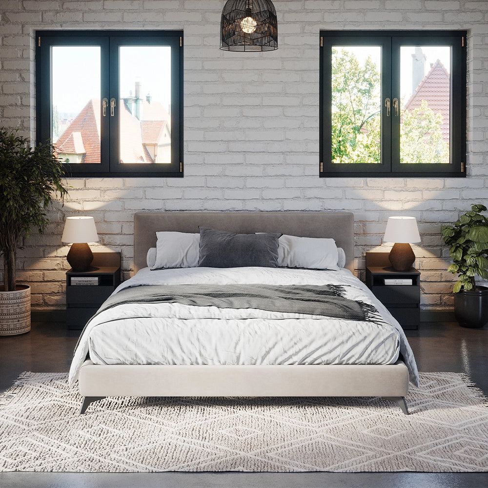 Vicco Comodino camera da letto Nero 32.3 x 59.1 cm Set di 2